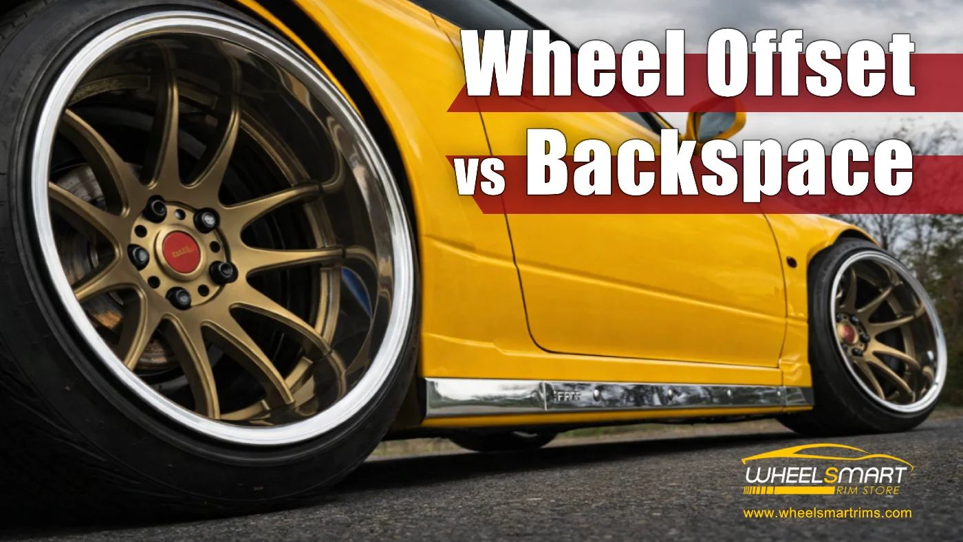 car with deep dish rims showing wheels with negative offset